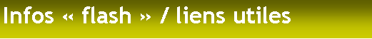 Zone de Texte: Infos �&nbsp;flash&nbsp;� / liens utiles